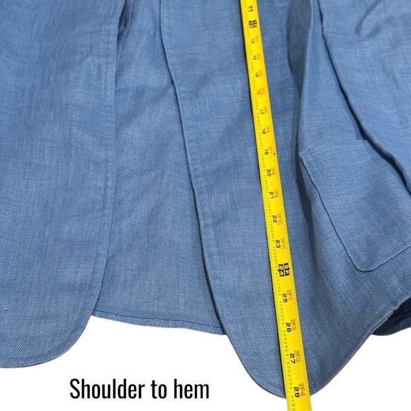 Nycard Collection Bright Sky Blue Linen Summer Chic Blazer Women’s Size 10 - Picture 9 of 9